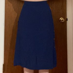 Madewell Navy Blue Side Button Skirt
